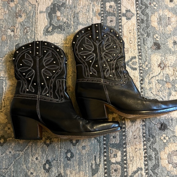 Cole Haan Shoes - Vintage Women’s Cole Haan Black Leather Cowboy Boots  9B